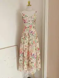 Summer Holiday Colorful Flower Embroidery Bohemian Prom Long Dresses Women Straps Evening Robe Backless Princess Fairy Vestidos
