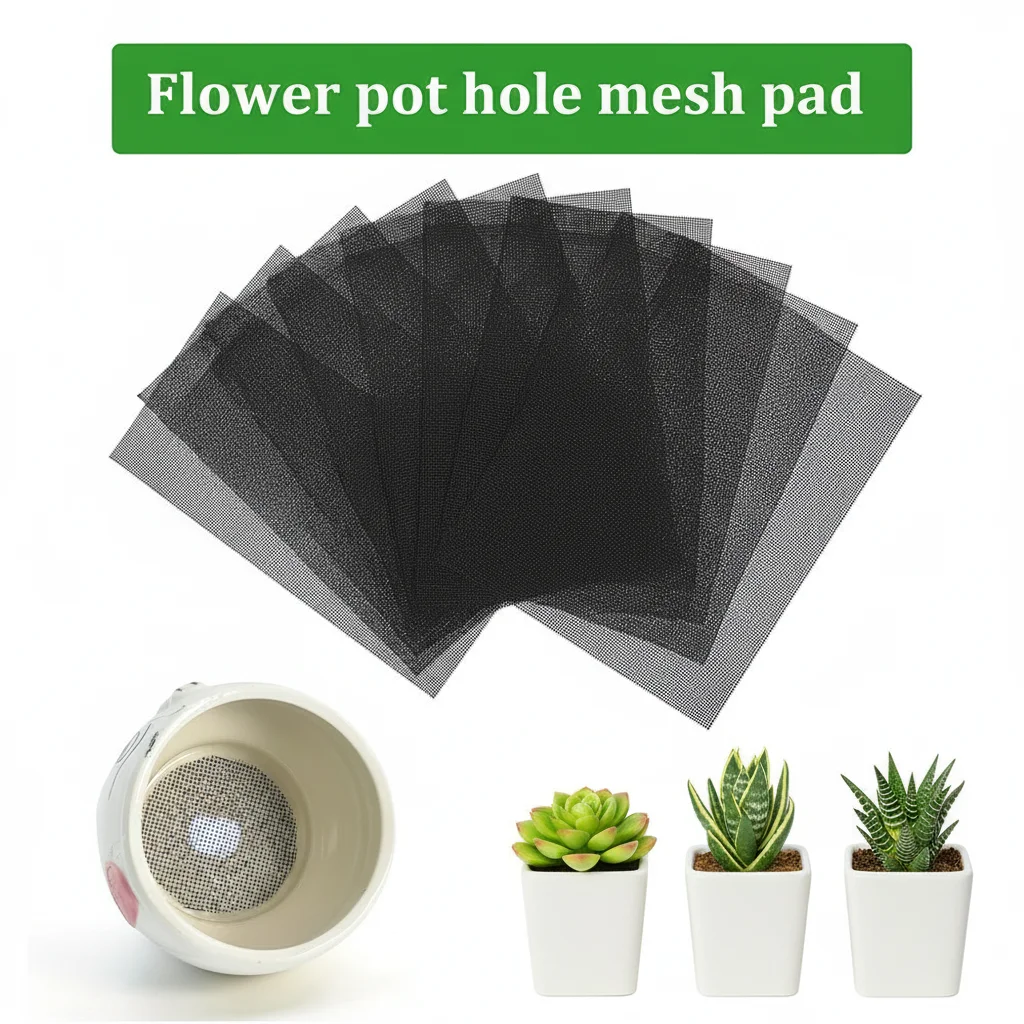 Drainage Mesh Pads High-density Plastic Soil Leakage Prevention Grid for Planters Home Gardening Office Plants 20pcs