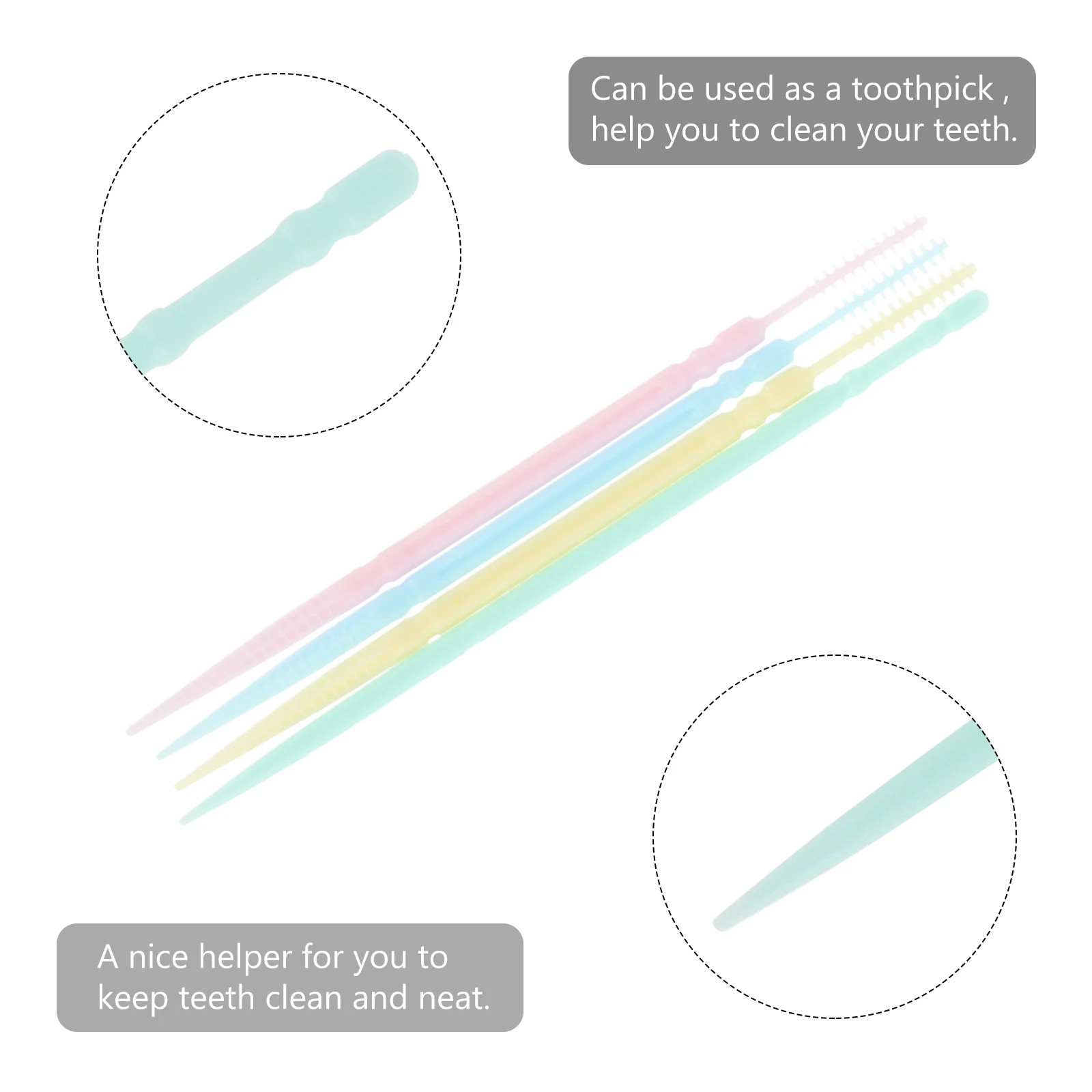 

1 set Dual-Use Interdental Brushes Portable Toothpicks Set Compact Teeth Cleaning Tools Travel Mini Dental Picks Fish-Bone