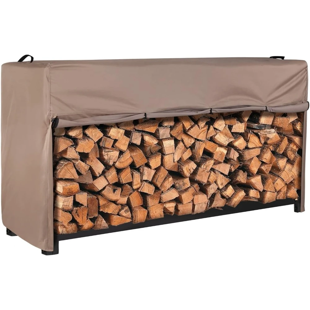 Waterproof Firewood Racks Cover, 8 Feet Heavy Duty Outdoor Logs Holder Stand Cover