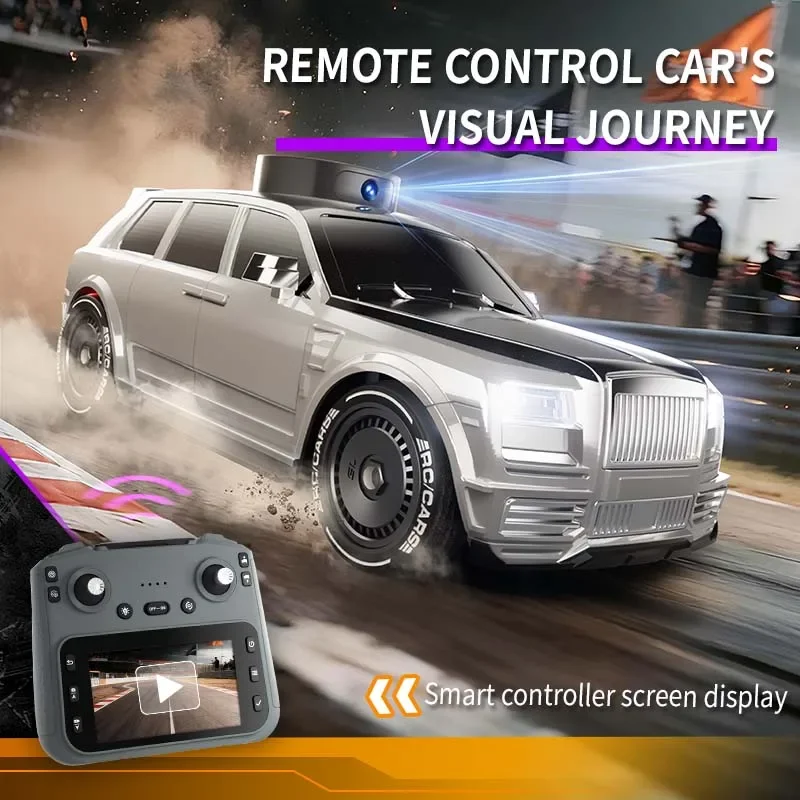 カメラ付きRCドリフトカー 2.4G 4WDリモコンレーシングカーおもちゃ スクリーンディスプレイ搭載 高速オフロード車両モデルおもちゃ 子供向けギフト