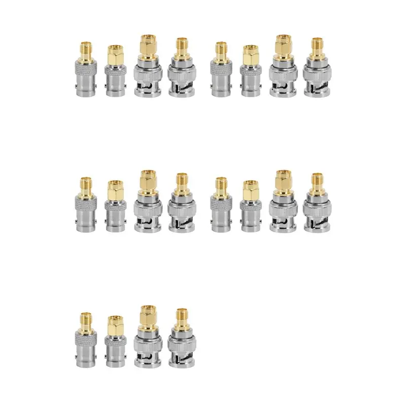 20-teiliges BNC-zu-SMA-Stecker-Buchse RF-Steckverbinder-Adapter-Testkonverter-Kit-Set