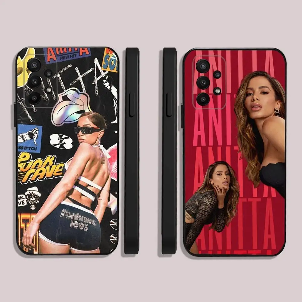 

Singer Anitta Phone Case For Samsung S25,23,22,30,24,10,9,Ultra,Plus,Lite,FE,5G Black Soft Case