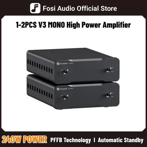 Fosi Audio V3 Mono Stereo Power Amplifier 2/2.1/3/4/5 Channel TPA3255 Mini Amp 240W Professional Amplifier