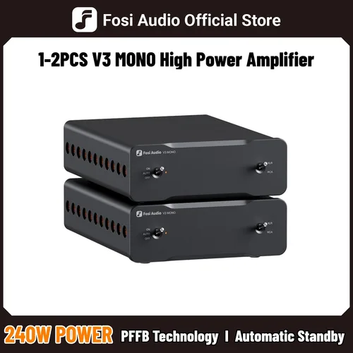 Fosi Audio-AMPLIFICADOR DE POTENCIA ESTÉREO V3 Mono, amplificador profesional de 2/2, 1/3/4/5 canales, TPA3255, Mini Amp, 240W