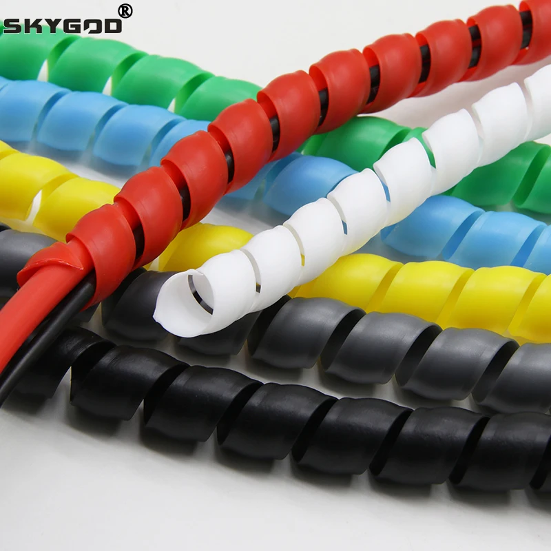 

1/5/10m Line Organizer Pipe Protection 8mm ~ 35mm Flexible Spiral Wrap Winding Cable Wire Protector Cable Sleeve Cover Tube