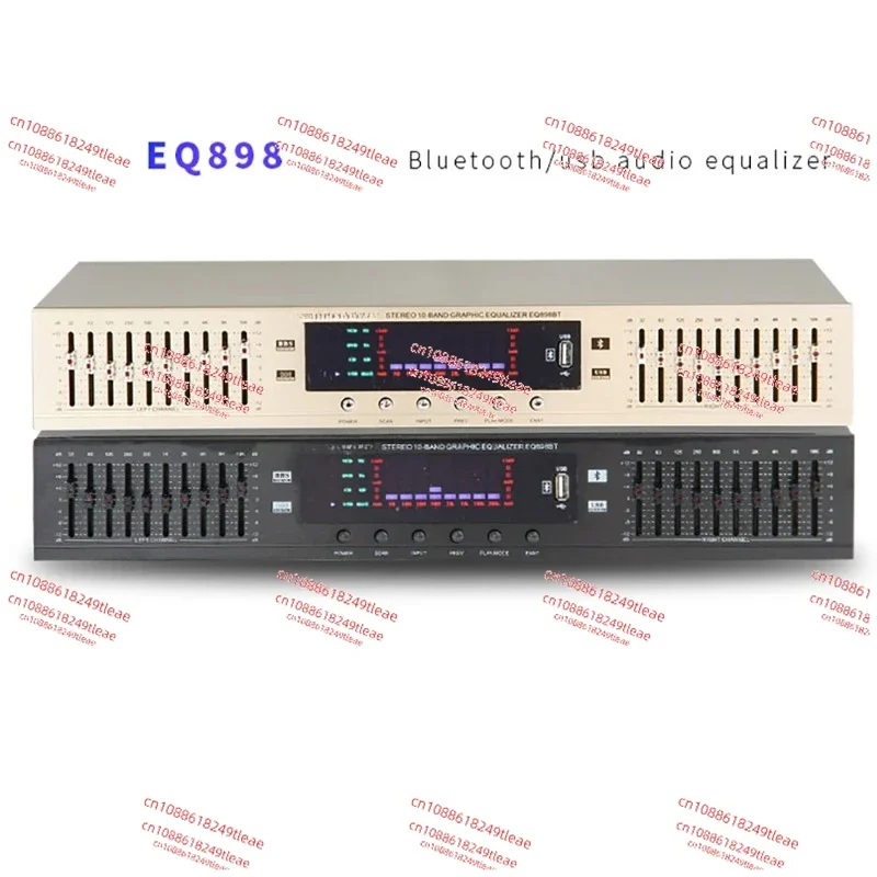 EQ-898BT HIFI Digital HD Stereo Preamplifier Equalizer Built-In USB Bluetooth Home Stage Equalizer Dual 10 Segments 220V