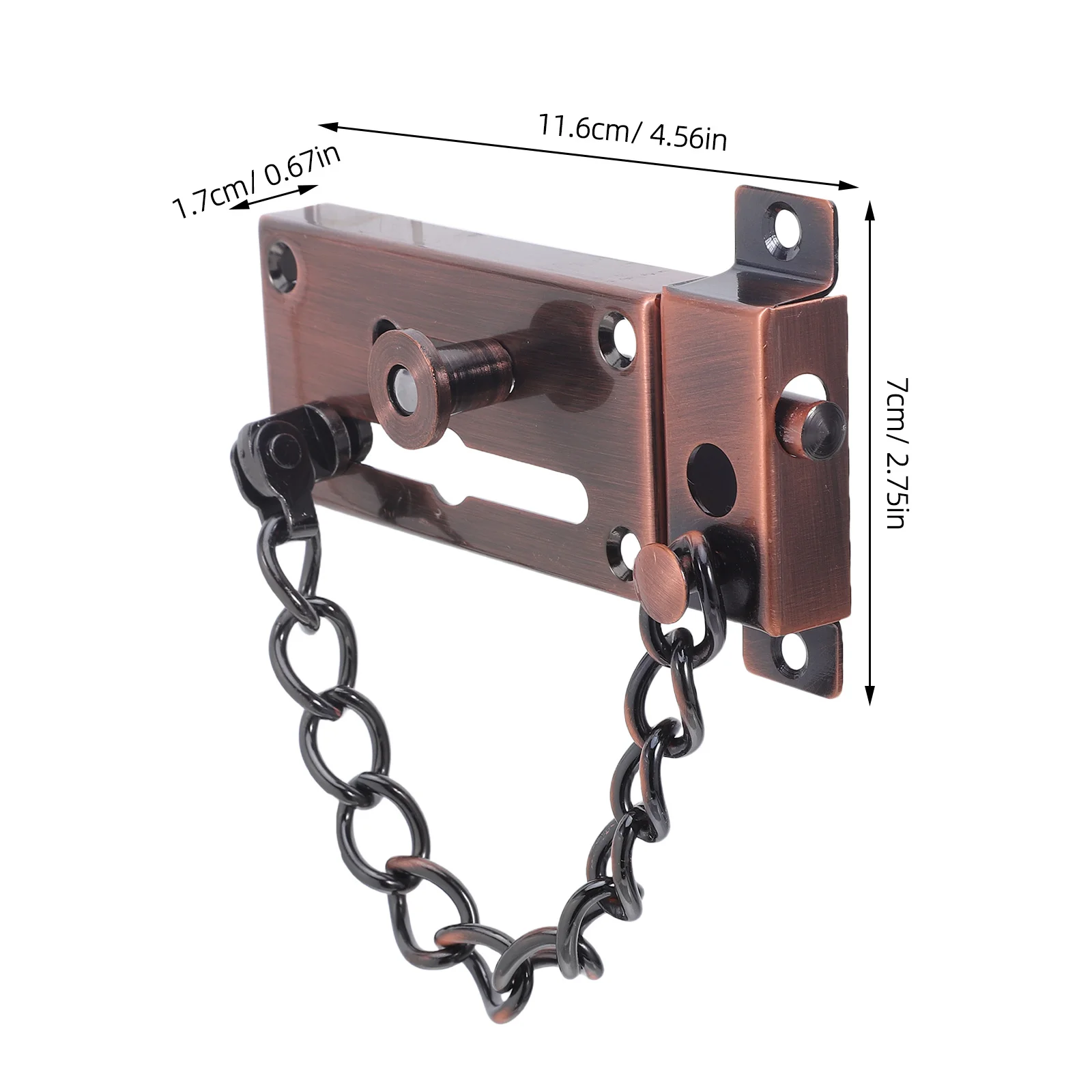 Stainless Steel Door Chain Lock Extended Reinforced Security Latch for Front Entry Bedroom Interior Privacy Protection Sliding