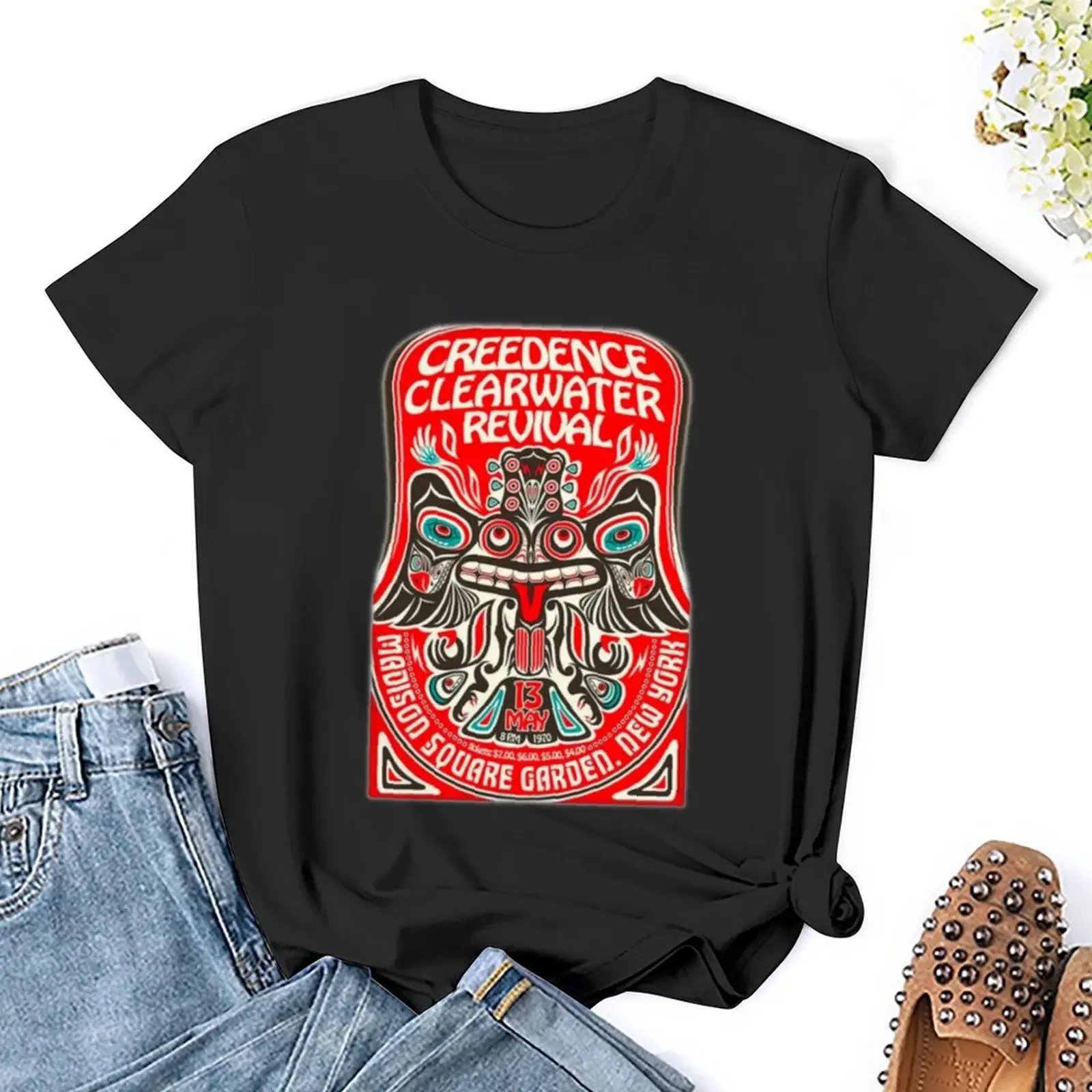 Creedence Clearwater Revival 1970 T-Shirt plus size tops tops graphics Women clothing