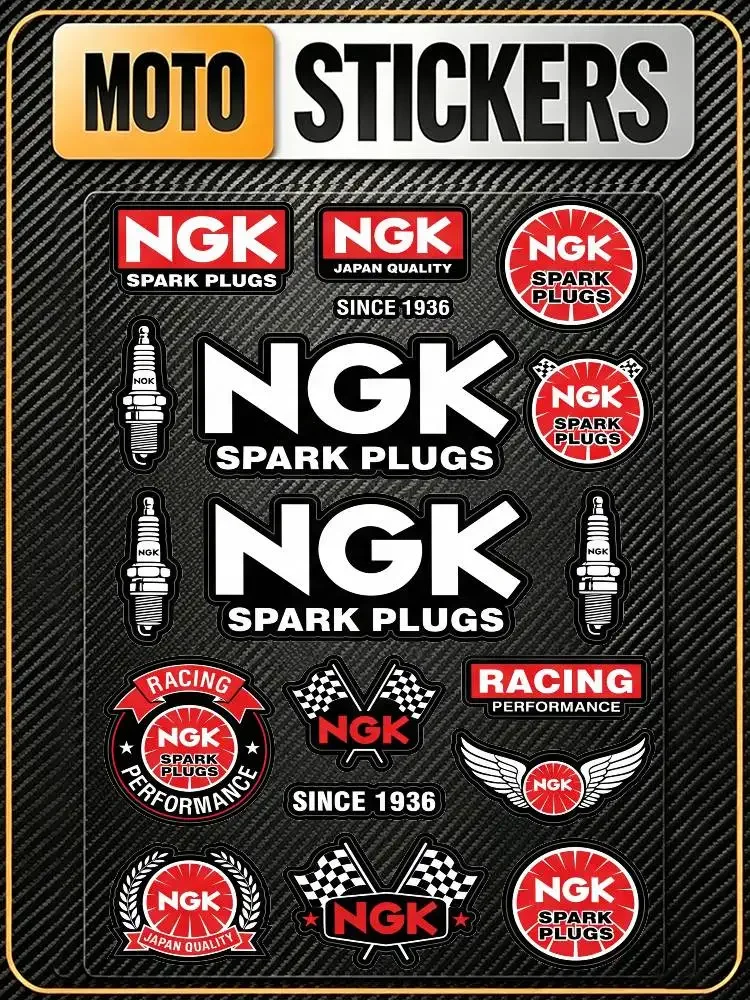 FOR NGK Durable Waterproof Reflective Decor Sticker Scratch Cover For Motorcycle Car Helmet Fridge Water Cup Accessories