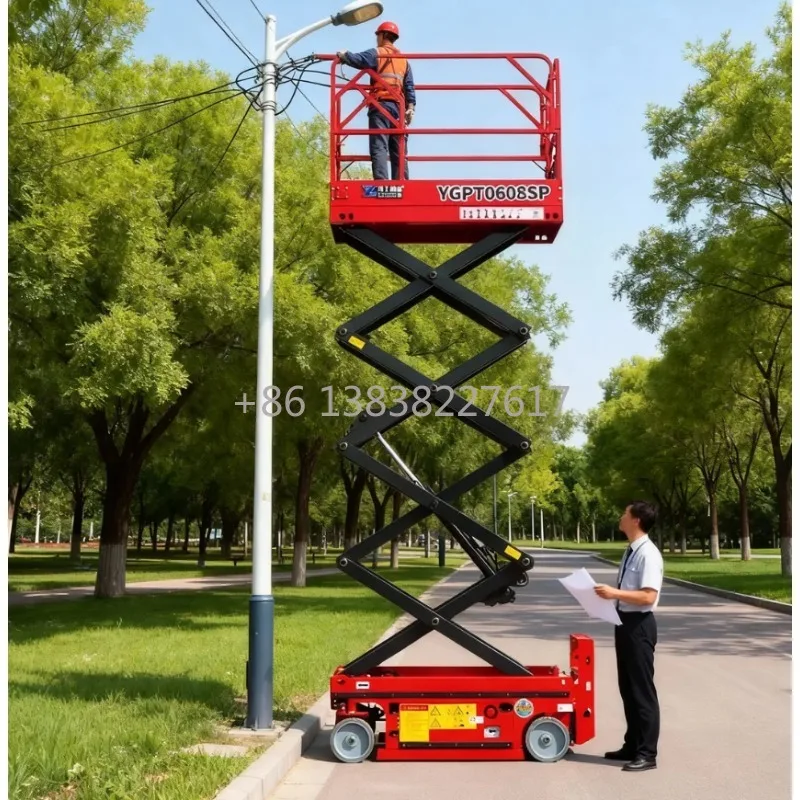 Hydraulic Fully Automatic Scissor Lift Extended Working Height Solid Rubber Tires Corrosion-resistant Highly Durable