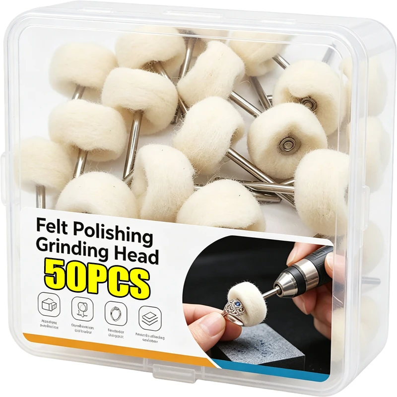 3mm Wool Felt Grinding Heads Mini Polishing Brush Grinding Sanding Head Wheel Pad Buffing Brushes Sanding Head Abrasive Tools