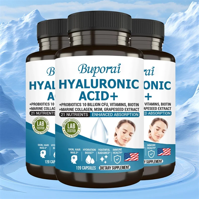 

Hyaluronic Acid Supplement - Hair Growth Vitamin for Men and Women, Suitable for Nails and Skin, Immune Regulator