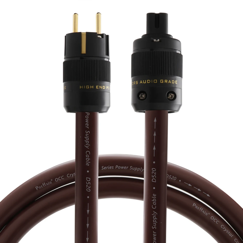 High-End OCC Einkristall-Kupfer-Stromkabel mit Kupferabschirmung AC Audiophiles Kabel mit Gold EU US Stecker+IEC320 C13 Anschluss – Detail 7