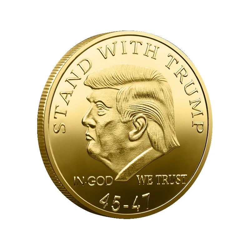 100PCS Trump Silver Gold Coin 45th and 47th Presidents of The United States Make America Great Again Challenge Coin Collectibles