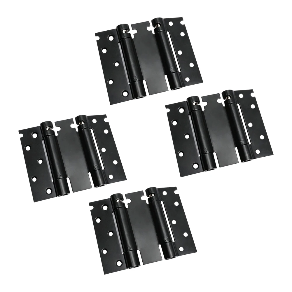 2/4Pcs 5-Inch Double Action Spring Hinges Self-Closing Door Hinges For Swinging Doors Stainless Steel Black Door Hinges
