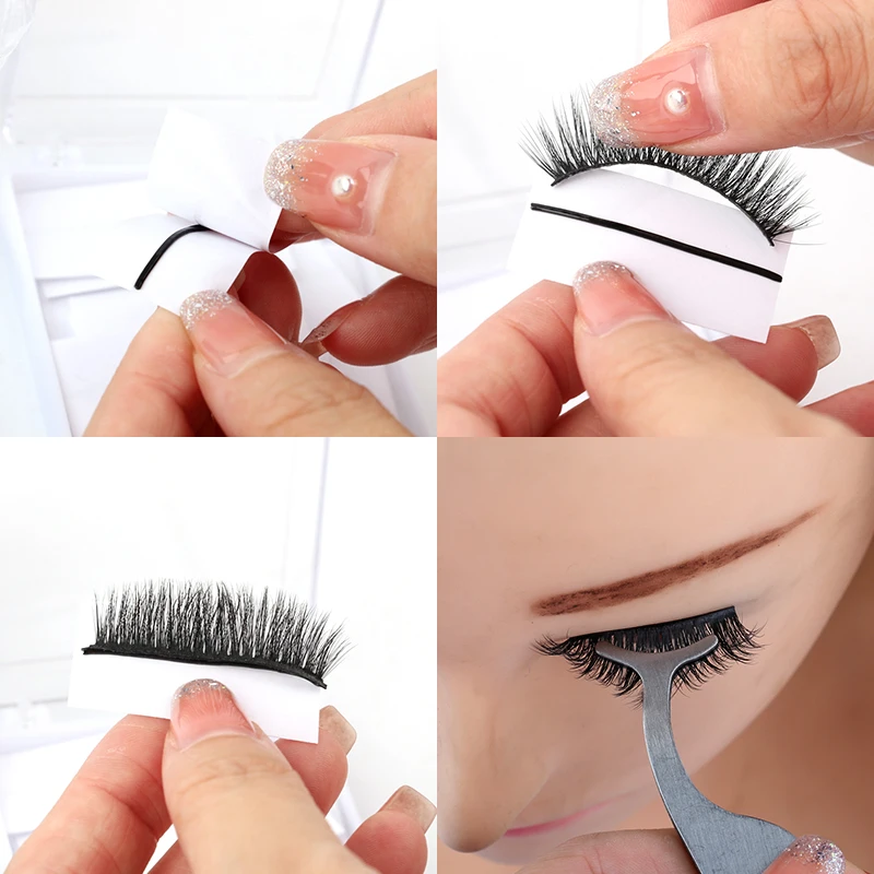 ขนตาปลอม3d Mink ขนตาธรรมชาติยาวแต่งหน้าขนตาปลอม10มม.กาวขนตาแต่งหน้า Eye Lashes แหนบ3d Lashes maquiagem