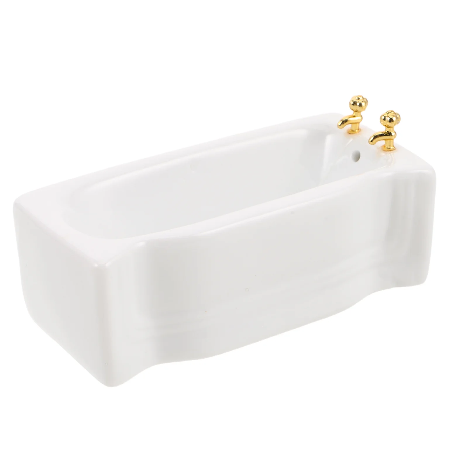 Maison de poupée, accessoires de salle de bains pour baignoire, décoration de meubles blancs en céramique