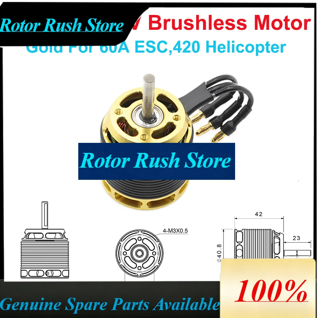 RoRusSTEAM-RC MD3220 1000KV Brushless Motor 0.86MM Wire Diameter For 420 RC Helicopter