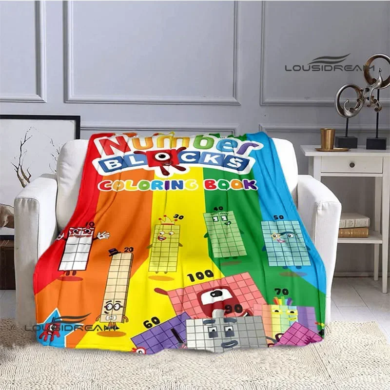 N-Number-Blocks cartoon Printed blanket Flannel Warm blankets Soft and comfortable blanket bed linings cubre cama Birthday Gift