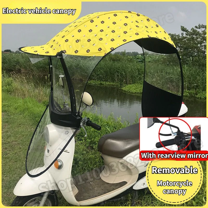 

Electric Vehicle Canopy Motorcycle Sunshade Umbrella Scooter Windshield Enlarged Transparent Rain Curtain Folding Sunshade