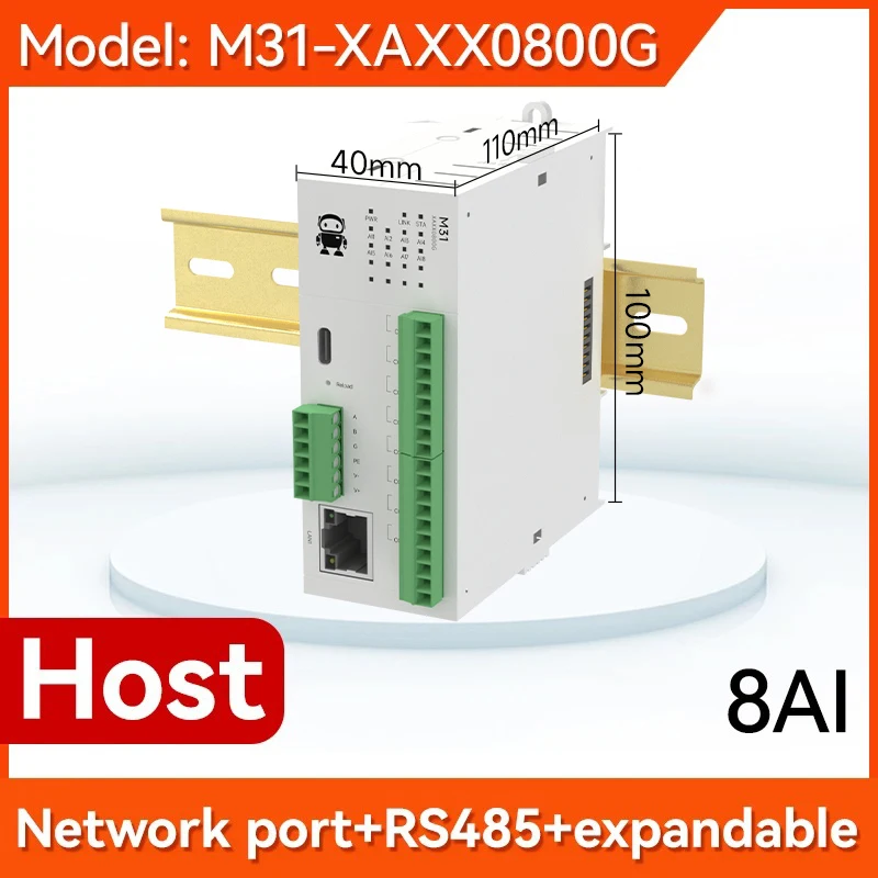 rj45-8ai-rs485-analog-switch-acquisition-distributed-remote-io-module-dc8~28v-cdsent-m31-xaxx0800g-host-module-fast-expansion