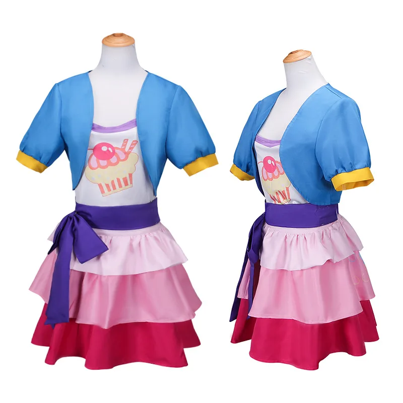 Pinkie Pie Cosplay Costume Anime Little Pony Fashion Uniform Suit Outfit Top Skirts Accessories Outfit Party Princess Skirt