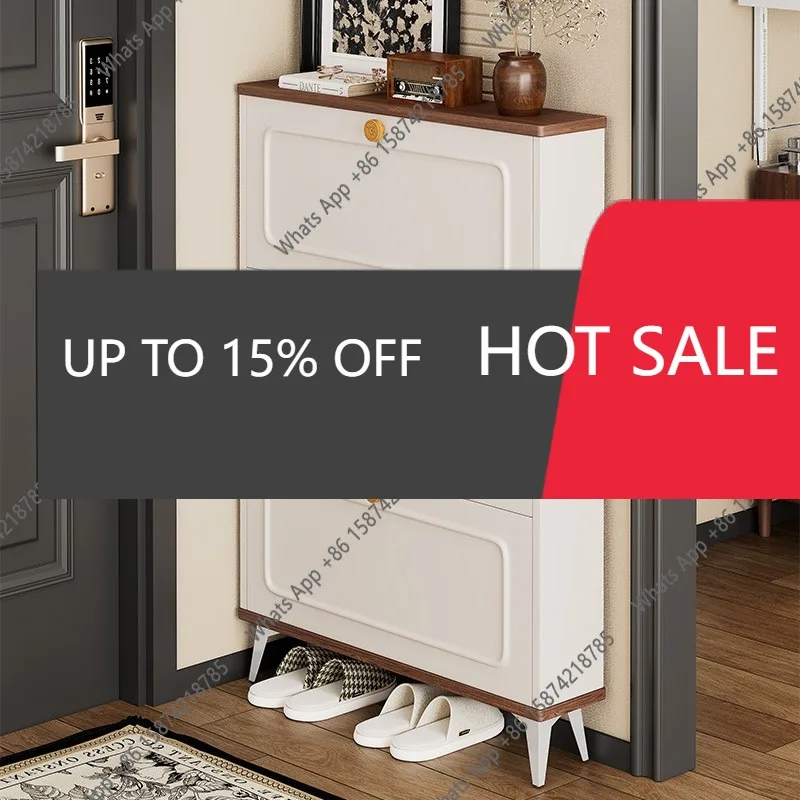 

Тумба для обуви в скандинавском стиле, белая, кремовая, современная, роскошная, для гостиной, узкая, мебель для хранения обуви, для дома