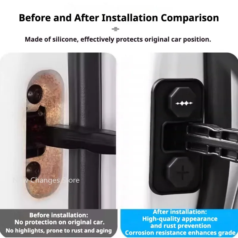 

For BYD Equation Leopard 5 2023-2026 Door Lock Buckle Limiter Protection Cover Shock Absorption Silicone Pad Upgrade Parts