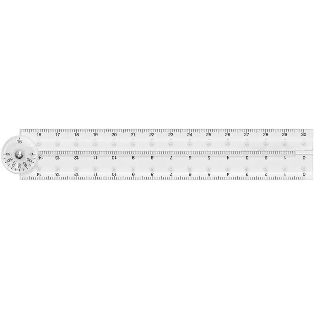 Office Supplies Multifunctional Design Drawing Ruler Clear Folding Ruler Angle Measurement Ruler Geometry Measuring Ruler