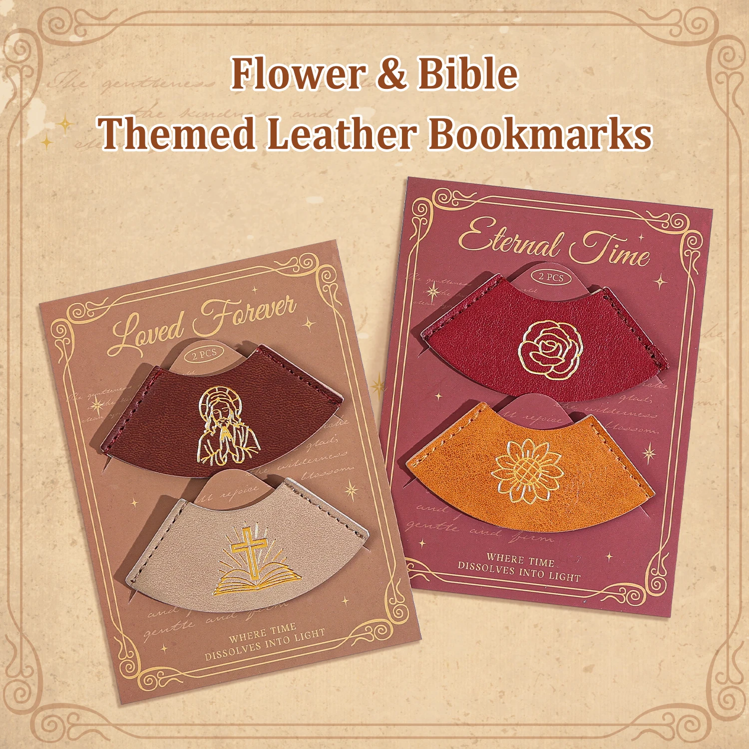 2Pcs 기독교 PU 가죽 코너 북마크, 빈티지 새겨진 - Vintage Fashion Books 리뷰 및 가격