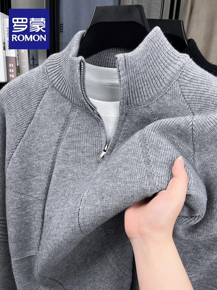 

Lormen Men's Knitted Open Cardigan Autumn Winter Thiened Stand Collar Warm Comfortable Sweater Loose Casual All-match Coat