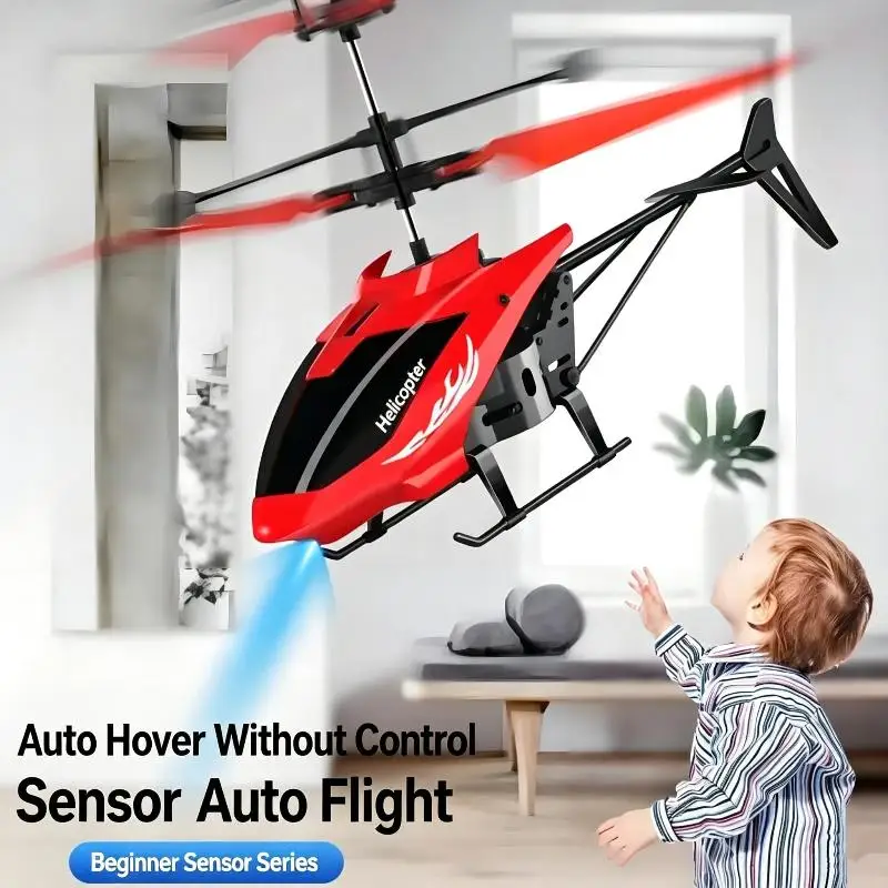 Mini Remote Control Helicopter With LED Headlight Stable Hover For Indoor Play Boys Birthday Gifts