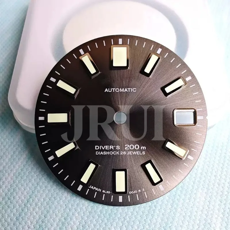High Quality Watch Modification Accessories 62MAS Dial Green C3 Super Luminous Faces 28.5mm Calendar Sun Patterned Disk Surface