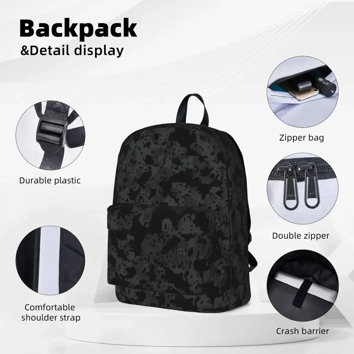 Night Digital Camouflage Backpacks Student Book bag Shoulder Bag Laptop Rucksack Fashion Travel Rucksack Children School Bag