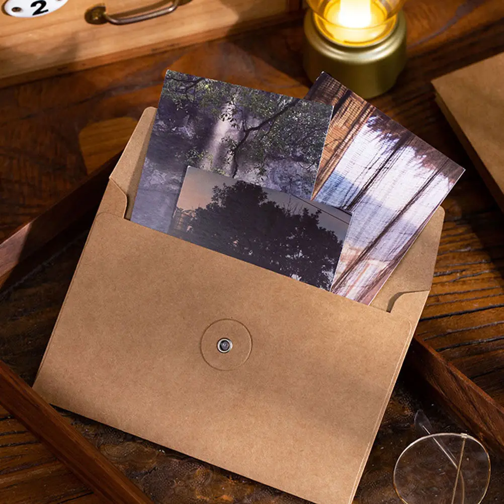 

20Pcs Office Storage Bags Vintage Kraft Paper Envelopes String Closure Document Organizer File Folder Organizer Letter Size