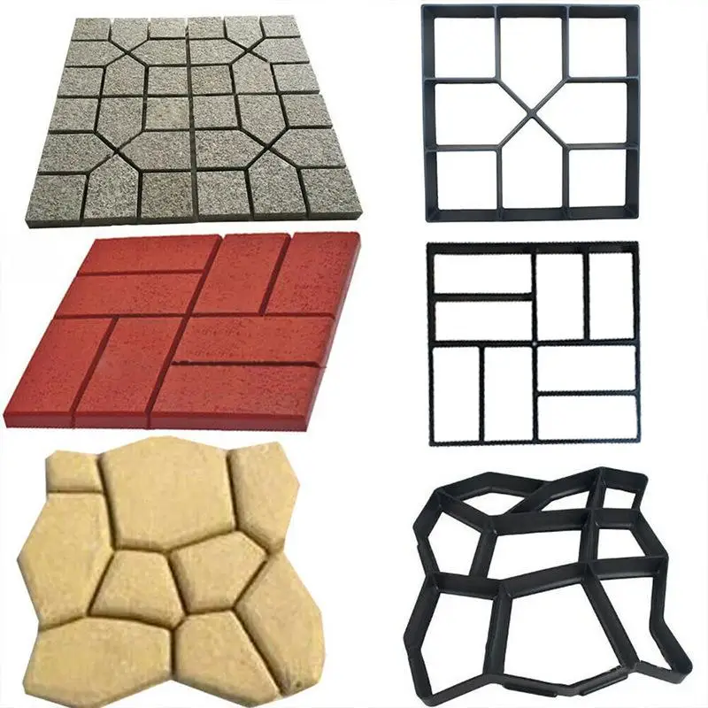 New DIY Path Maker Paver Molds Stone Brick Concrete Mold Concrete Walk Garden Path Paving Paver Reusable Patio Molds Paviment view 2