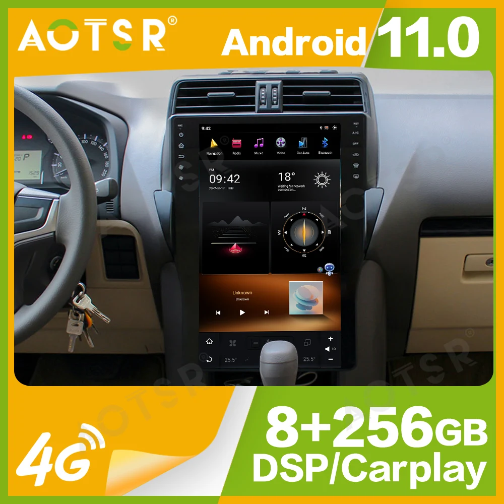 16'' Qualcomm 8 core For Toyota Land Cruiser Prado 150 2018 Car Radio Multimedia Player Android 11 Auto GPS Navi Carplay Head