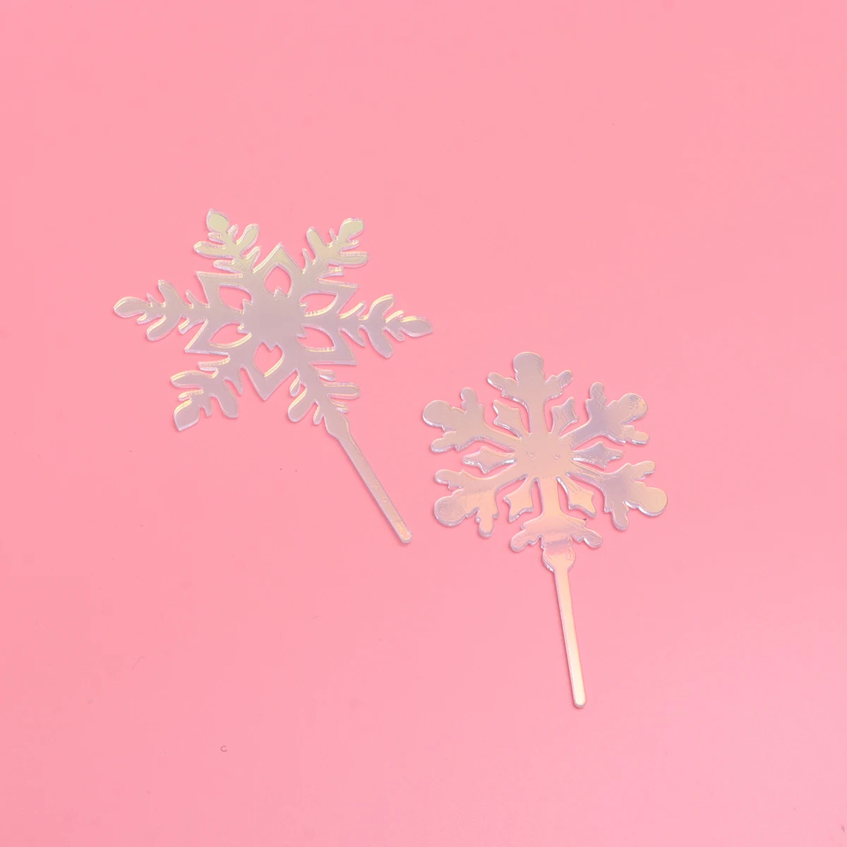 

12PCS Christmas Snowflake Toppers Cute naments for Cake Cupcake Muffin Decor Winter Party Food Picks Holiday Gifts