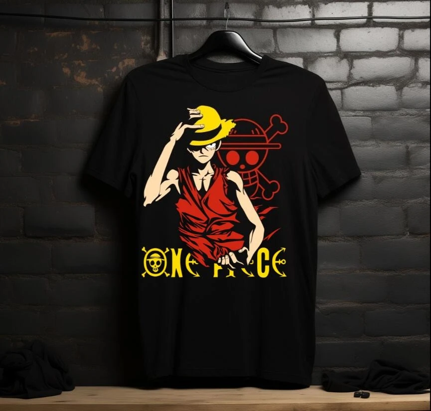 

Цельная мужская футболка Monkey D Luffy, большая черная летняя хлопковая женская футболка с коротким рукавом, уличная одежда, повседневная футболка Zoro с круглым вырезом в стиле хип-хоп