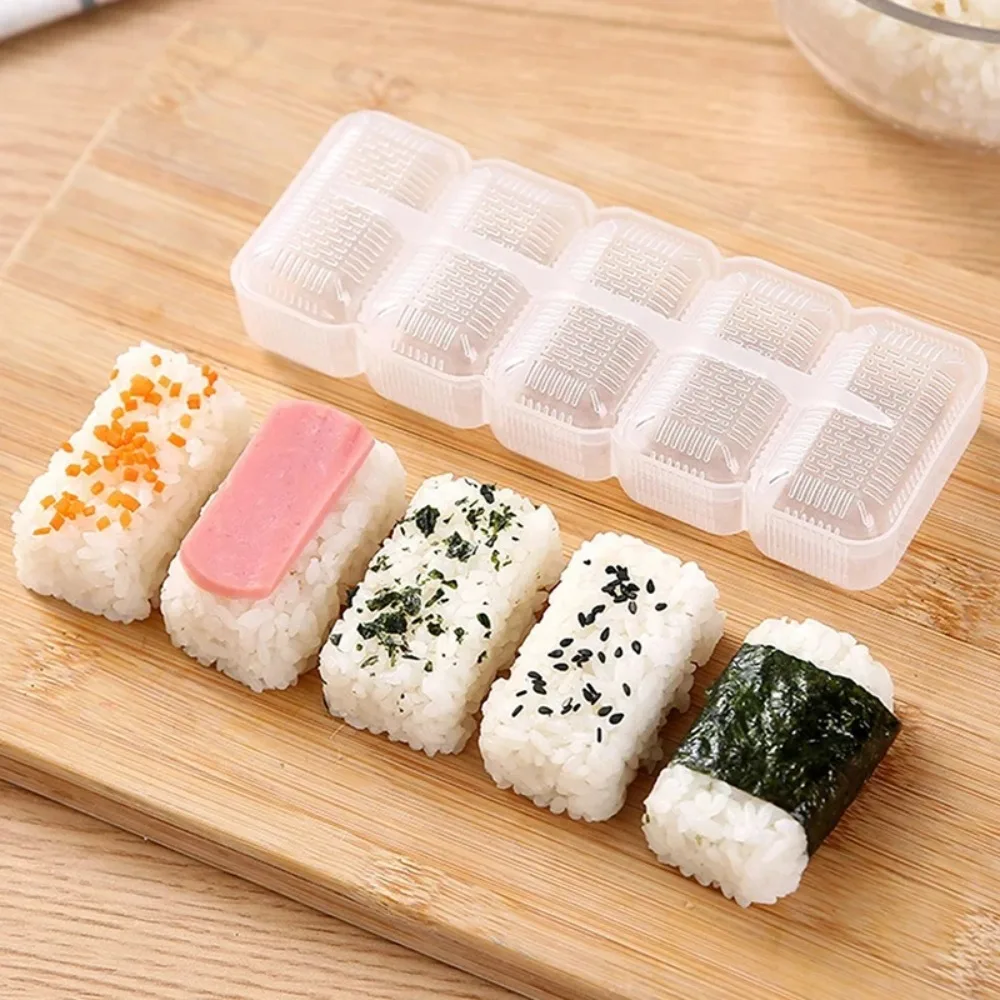 5 Grids Rice Ball Set Mini Square Sushi Roll Mold Bento Press Mold Japanese Food DIY Tools Restaurant Kitchen Accessories