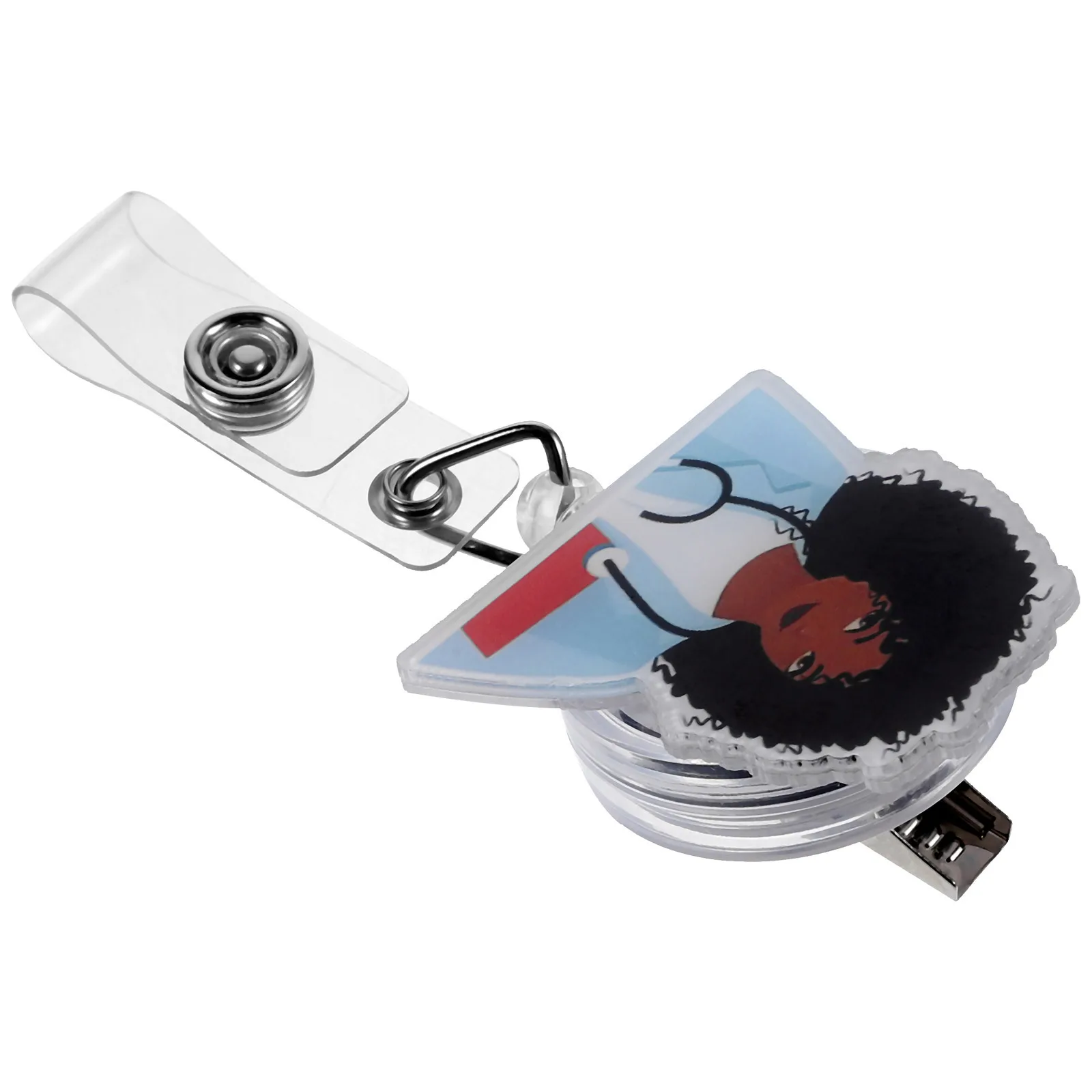 

Nurse Badge Holder Retractable Acrylic Multi-Function Id Card Clip Name Tag Buckle Doctor Key Ring Badge Reel Name Tag Holder
