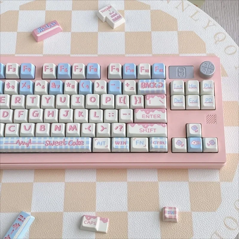 Original Cake Theme Keycaps PBT 5-sided Sublimation Keycaps MDA Profile Customized Keycap Game Mechanical Keyboard Accessories