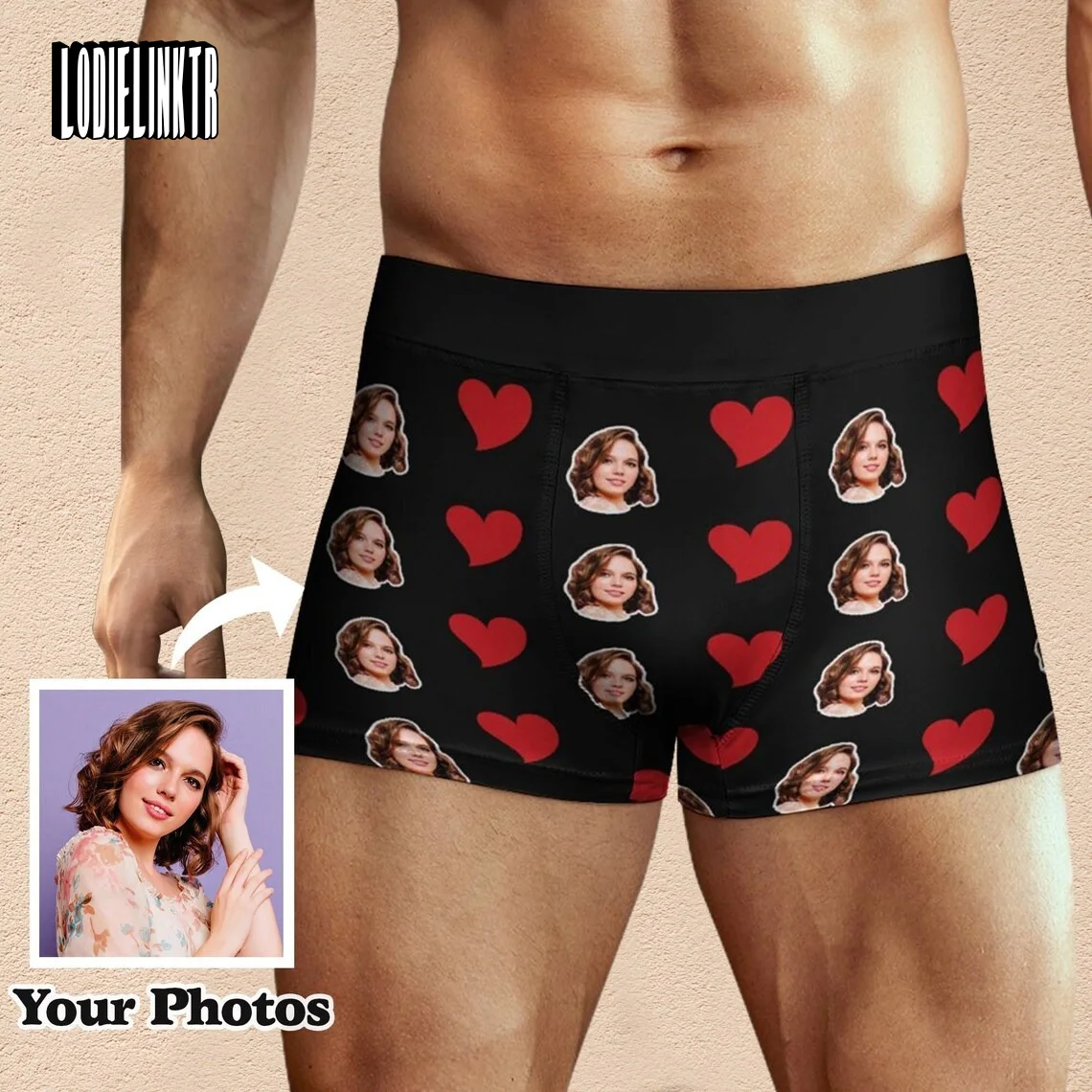 Personalized Men's Boxer Briefs Custom Face Photo Underwear Funny Gift For Husband Customized Anniversary/Valentine's Day Gift