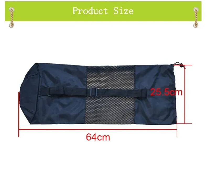 1 PCS Nylon Mesh Yoga Mat Carrier Bag Adjustable Shoulder Strap Pilates Fitness Workout Sports Equipment Storage Carry Bag