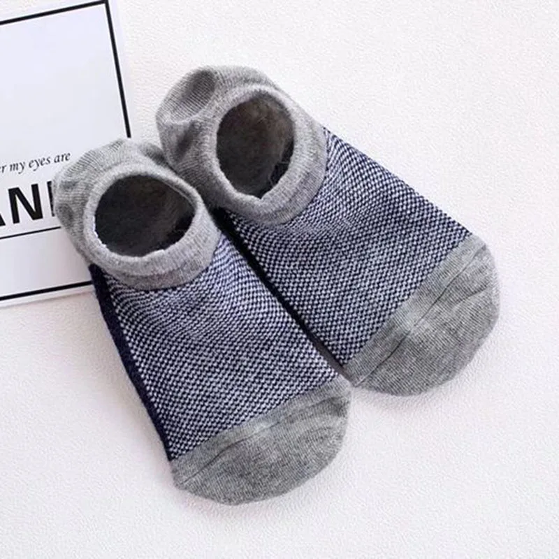 5 Pairs Men High Quality Fashion Happy Invisible Socks Summer Thin Anti slip Breathable Sweat-absorbing Boat Socks