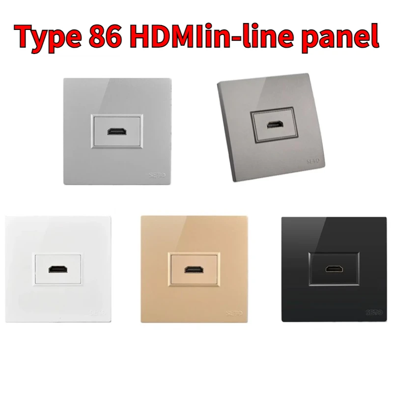 1PCS A Straight Head Type 86 HDMI In-Line Panel Manufacturer Port HDTV Number Interface Wall Socket