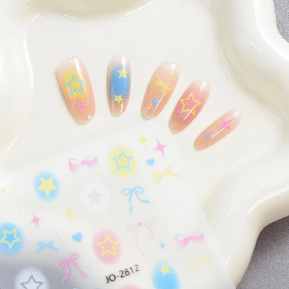 1 Uds. De pegatinas para decoración de uñas con lazo, flor, estrella, deslizador autoadhesivo ultrafino, calcomanía para uñas de verano, decoración, accesorios de manicura DIY