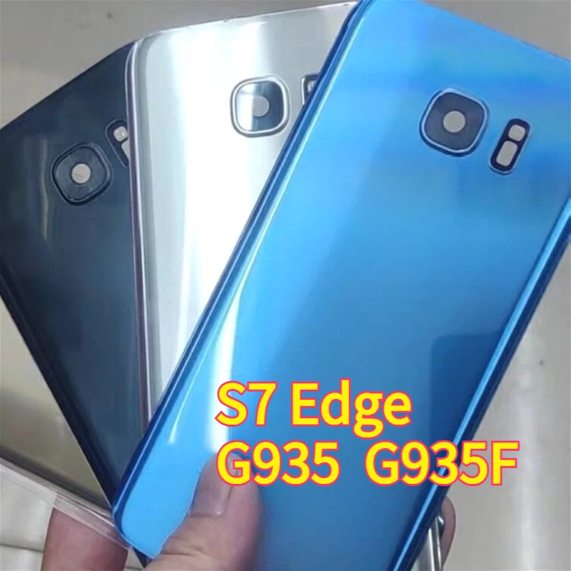 S7Edge Battery Back Cover Replacement For Samsung Galaxy S7 Edge G935 G935F Glass Housing Door Phone Rear Case + Camera Lens