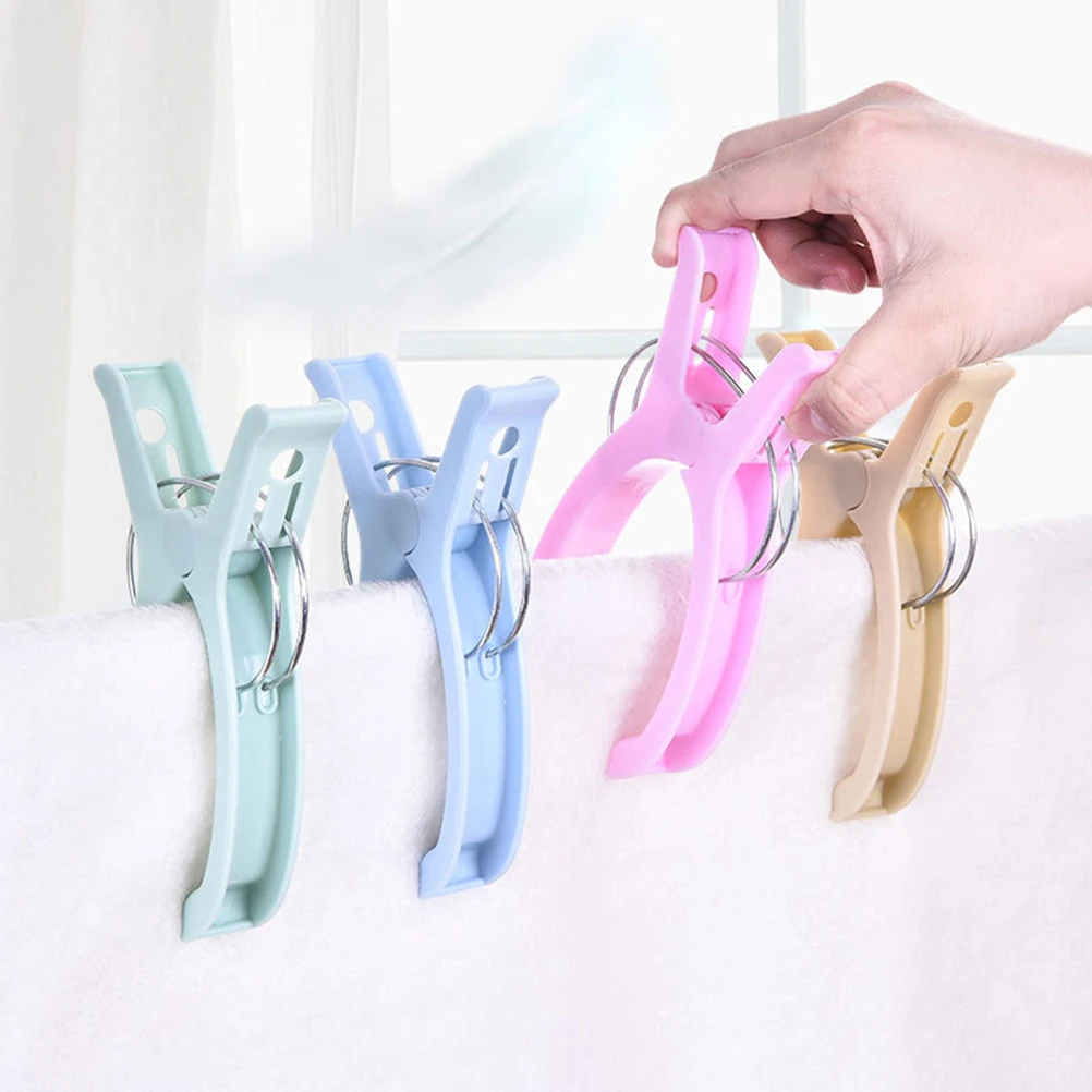 

6pcs Clothespin Plastic Large Windproof Clips Quilt Hangers Prevent Falling Strong Wind Dry Anywhere Home Use